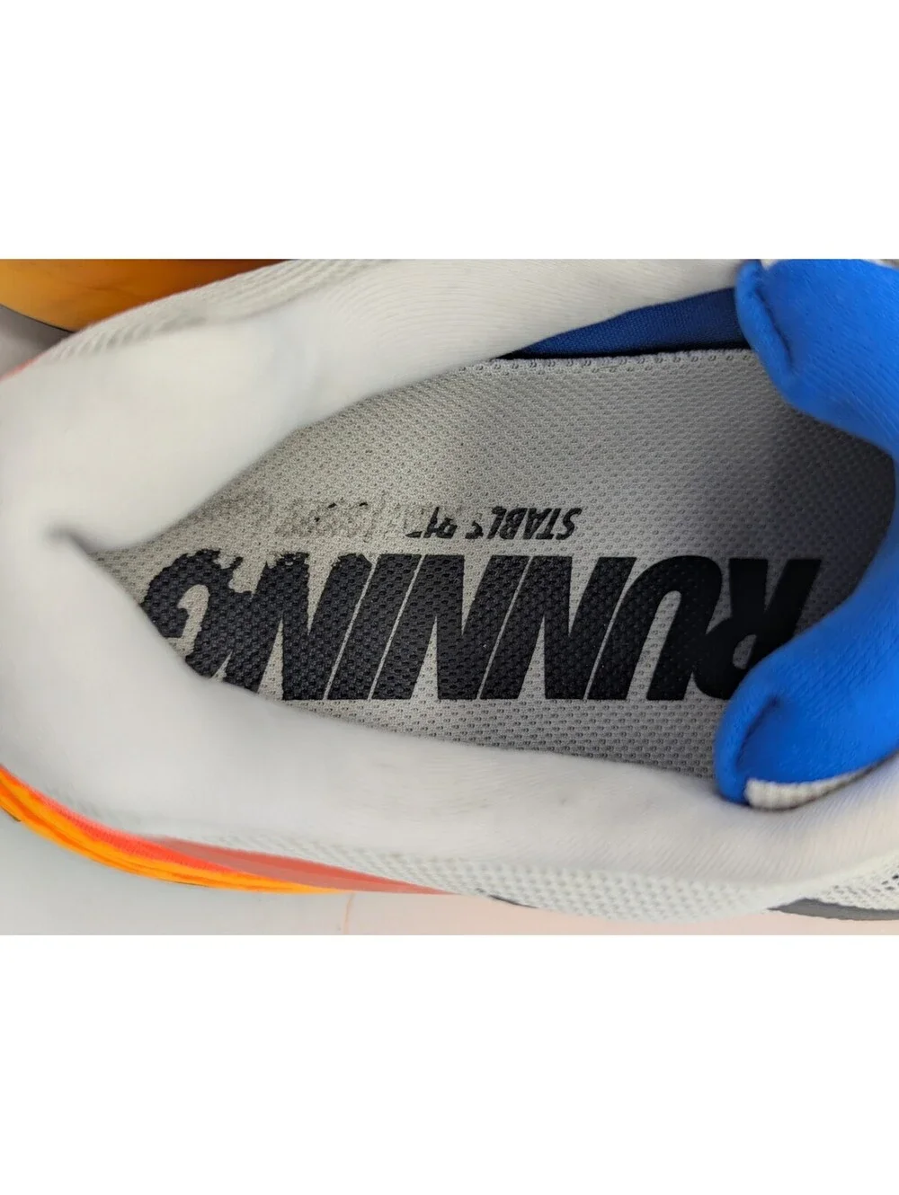 Nike LunarGlide 6 White Blue Orange Mens Size 10.5 Running Shoes 2014 654433-101